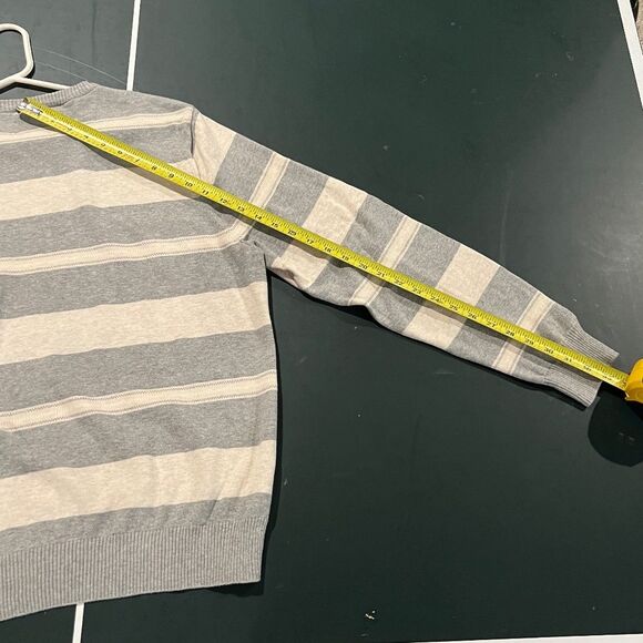 Original Penguin Gray and White Striped Crewneck Sweater Size Men's XL - Picture 5 of 5